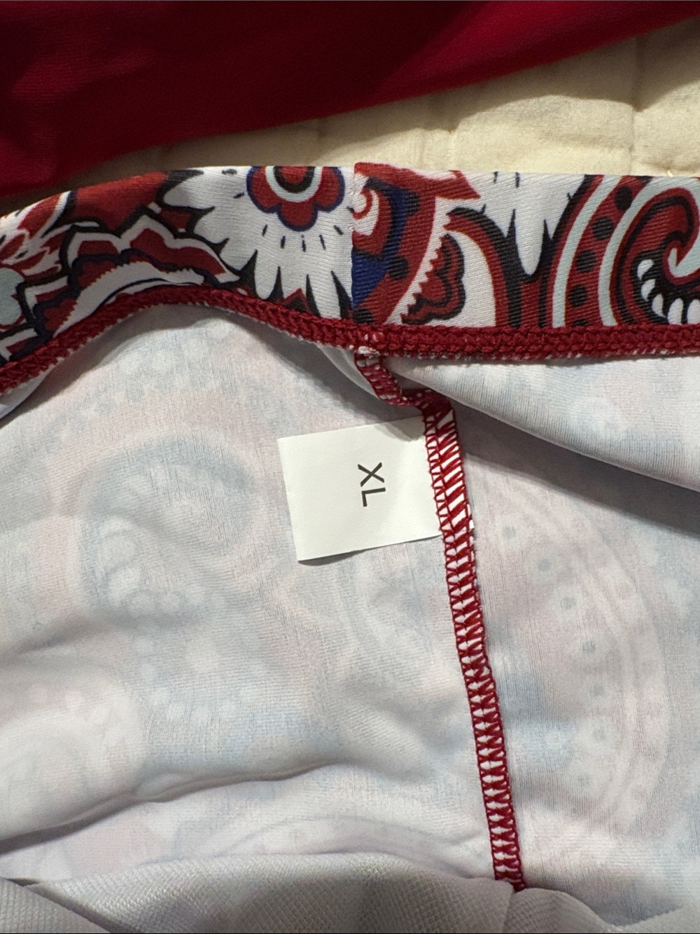 Red Paisley Two-Piece Tankini Set - Picture 2 of 5